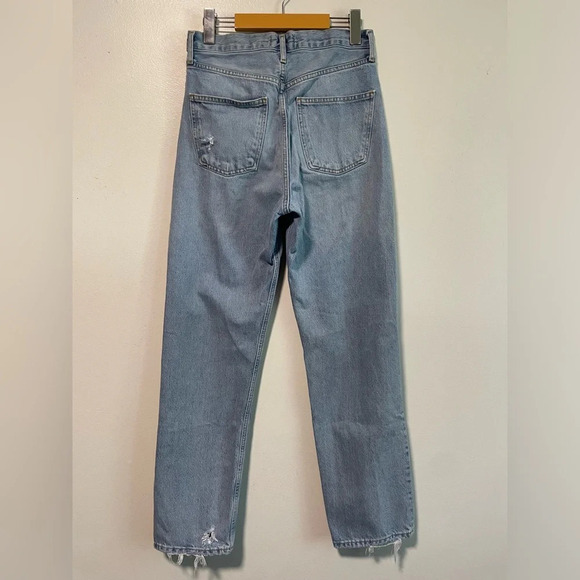 AGOLDE  Light Wash Distressed Denim Jeans, Size 24 - Picture 11 of 13